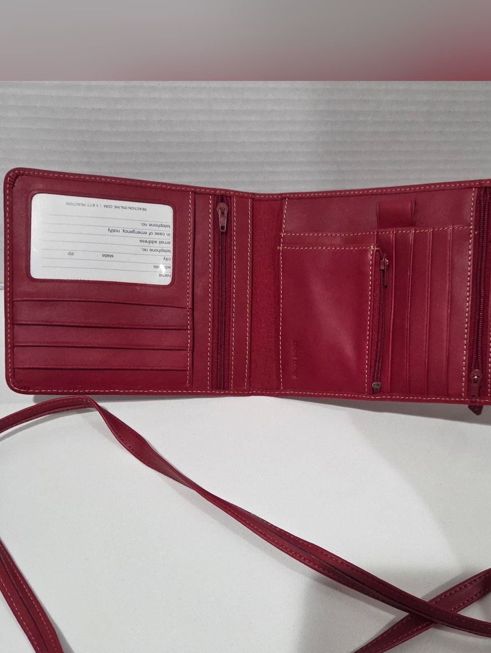Kenneth Cole Reaction cranberry red crossbody bag - Picture 2 of 11